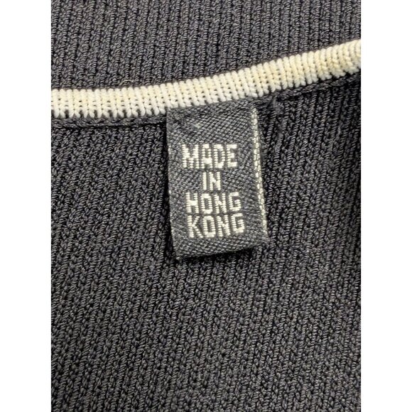 Vintage BCBG Max Azria Knit Shell Top Black White Trim - Picture 6 of 12